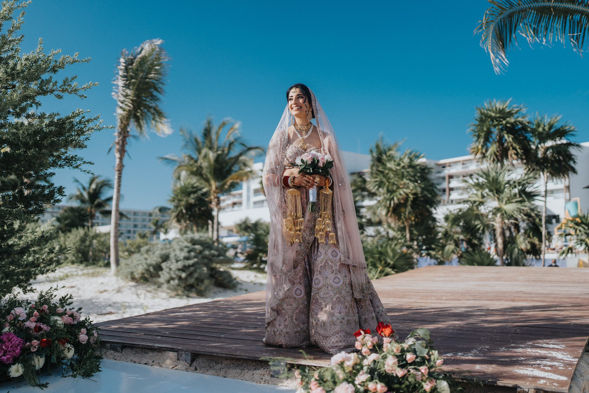 Indian wedding Royalton Splash Riviera Cancun Bridal shoot P.taufiq
