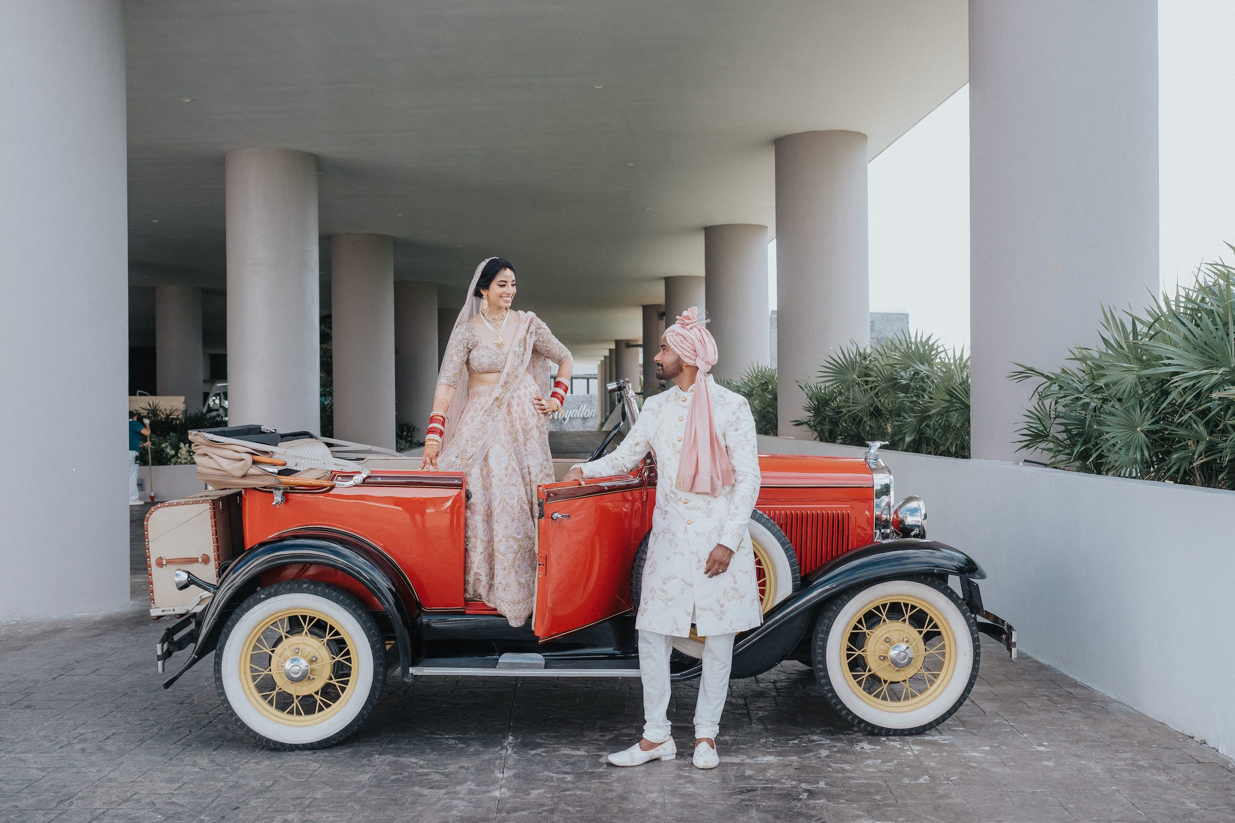 Indian wedding Royalton Splash Riviera Cancun Couple entry P.taufiq