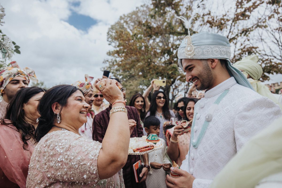 Ptaufiq Indian Destination Wedding Castell de Sant Marcal Barcelona Spain Serena and Manav Baraat 5