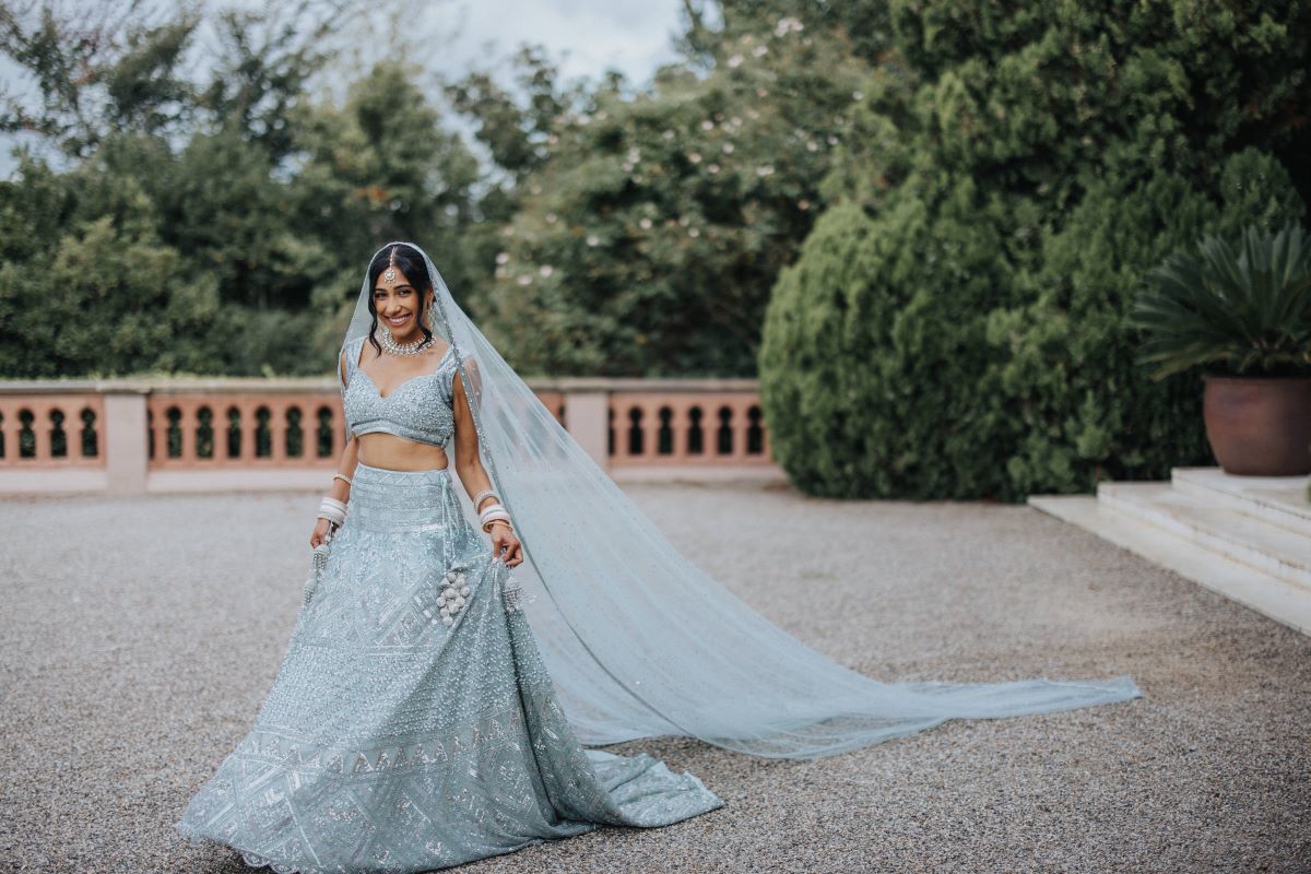 Ptaufiq Indian Destination Wedding Castell de Sant Marcal Barcelona Spain Serena and Manav First Look 1