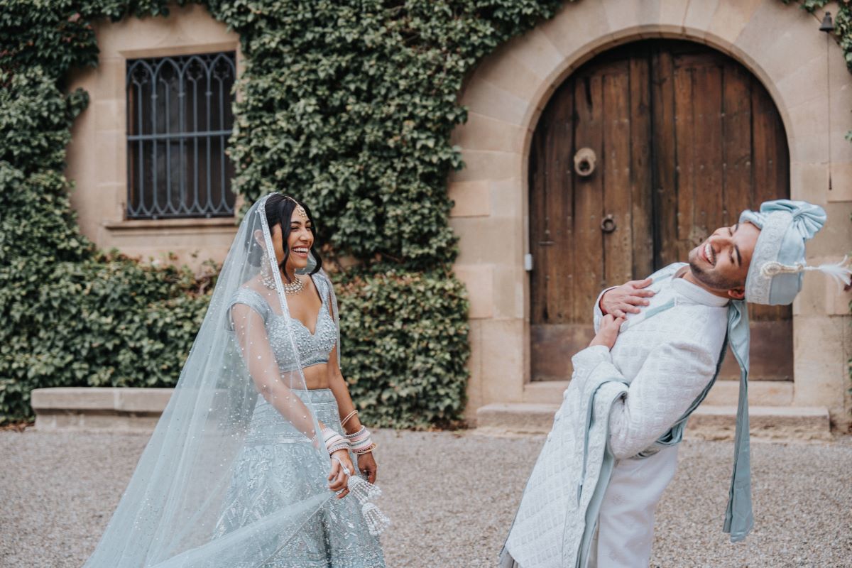 Ptaufiq Indian Destination Wedding Castell de Sant Marcal Barcelona Spain Serena and Manav First Look 4