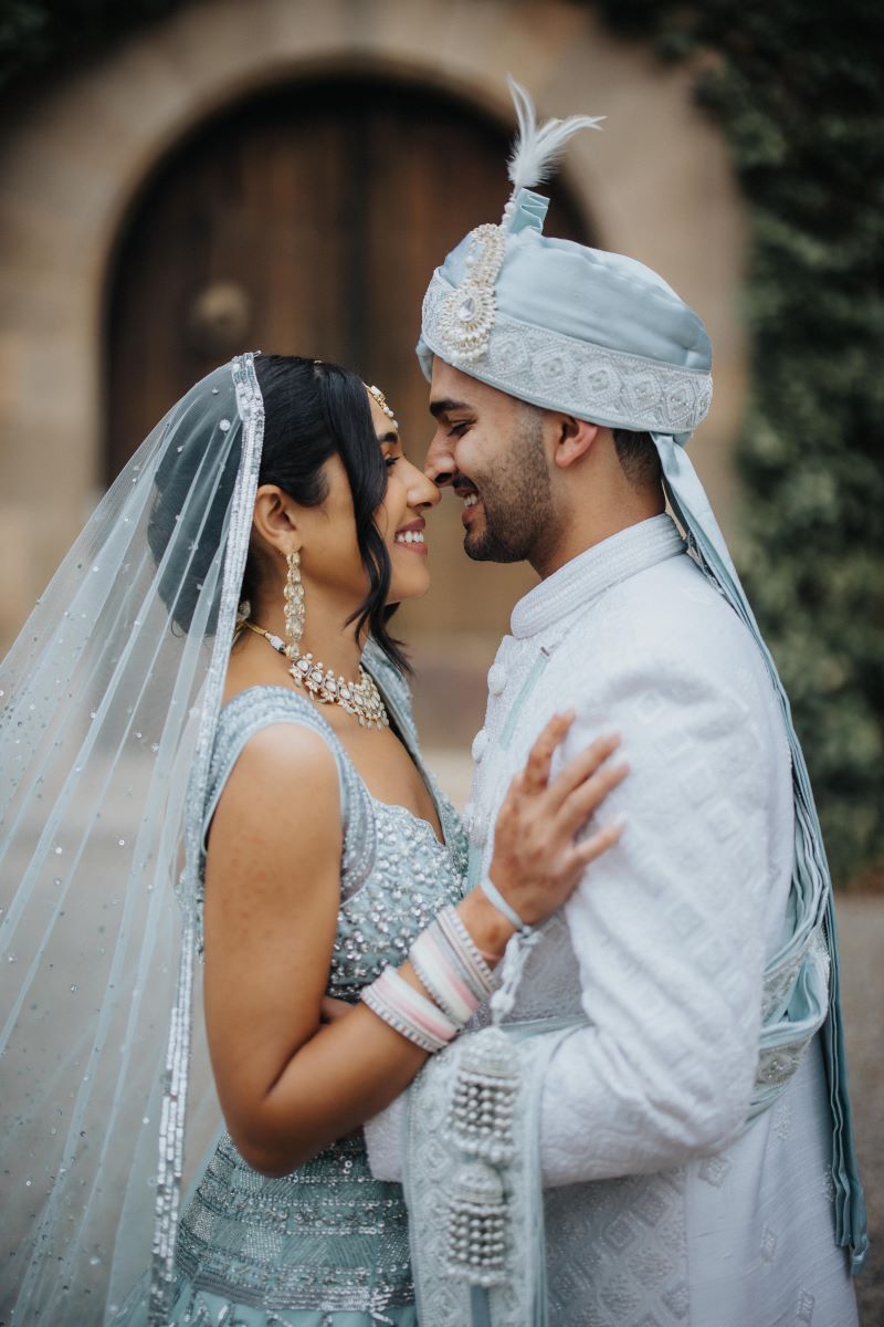 Ptaufiq Indian Destination Wedding Castell de Sant Marcal Barcelona Spain Serena and Manav First Look 6