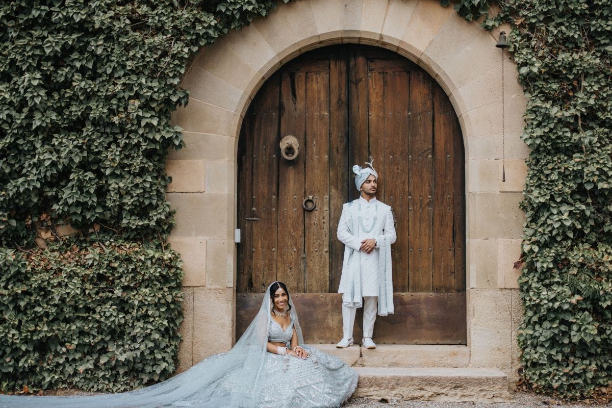 Ptaufiq Indian Destination Wedding Castell de Sant Marcal Barcelona Spain Serena and Manav First Look 8