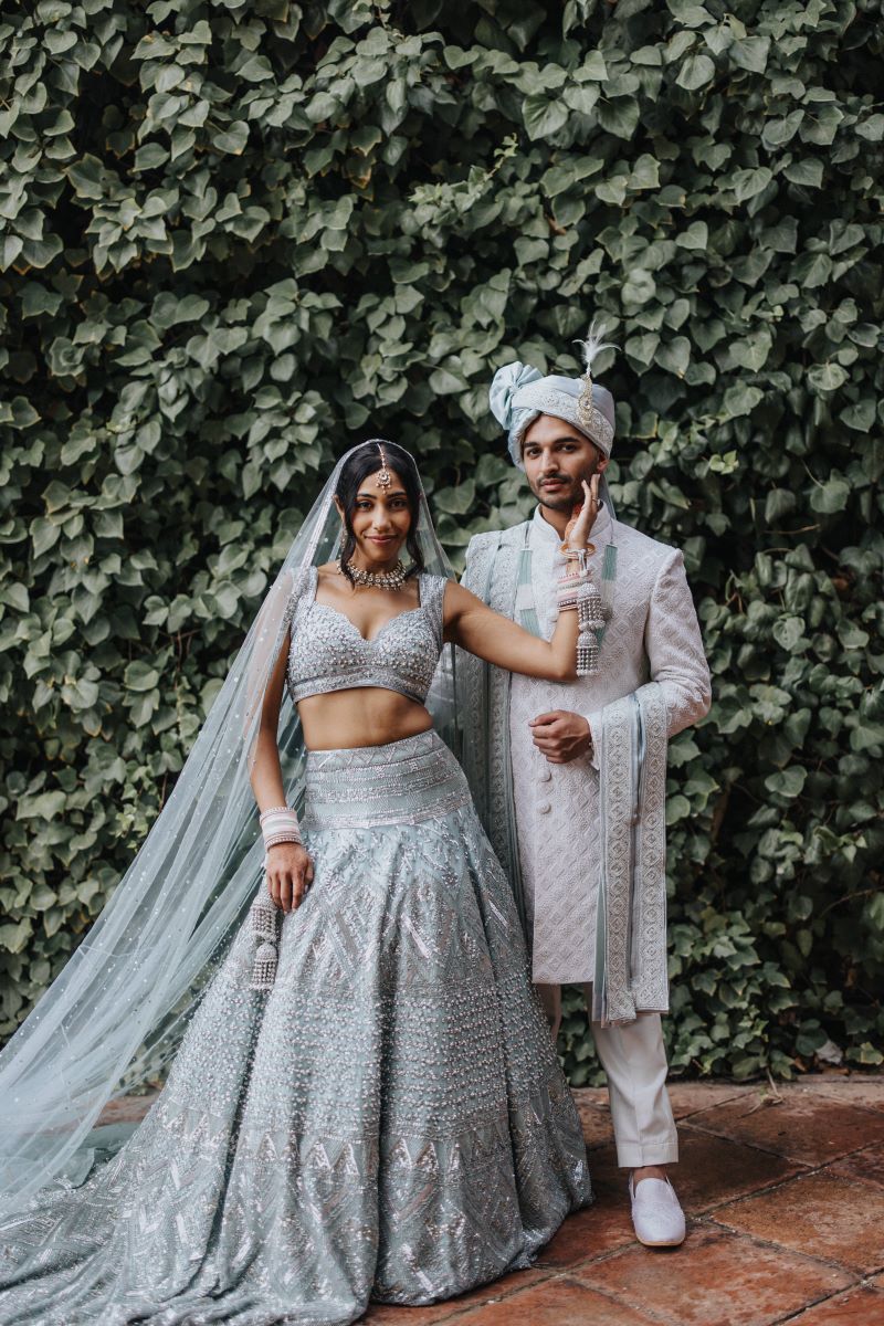 Ptaufiq Indian Destination Wedding Castell de Sant Marcal Barcelona Spain Serena and Manav First Look 9
