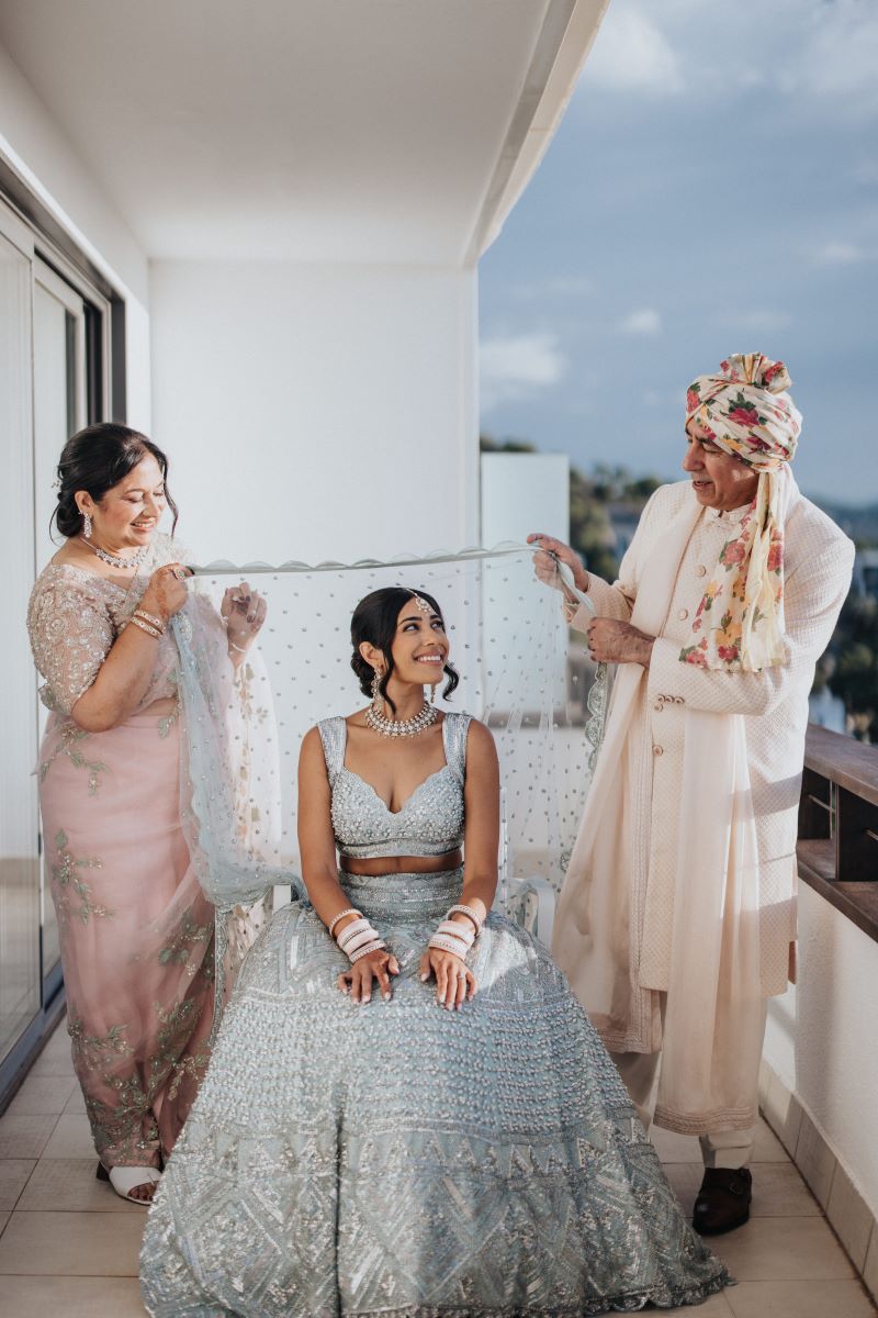 Ptaufiq Indian Destination Wedding Castell de Sant Marcal Barcelona Spain Serena and Manav Getting Ready 18