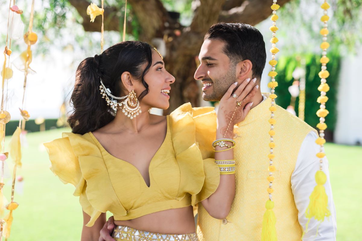 Ptaufiq Indian Destination Wedding Castell de Sant Marcal Barcelona Spain Serena and Manav Haldi 4