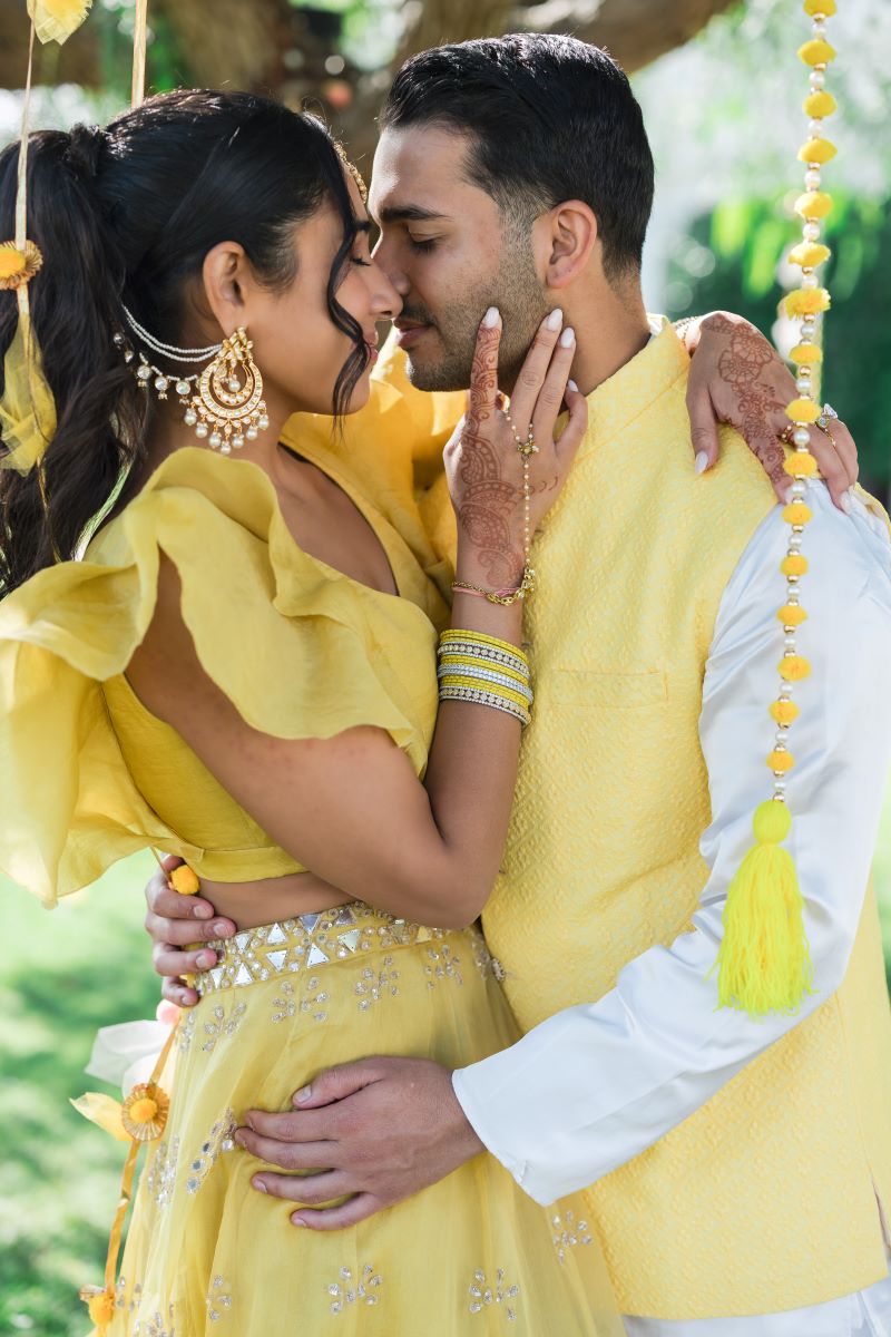 Ptaufiq Indian Destination Wedding Castell de Sant Marcal Barcelona Spain Serena and Manav Haldi 5