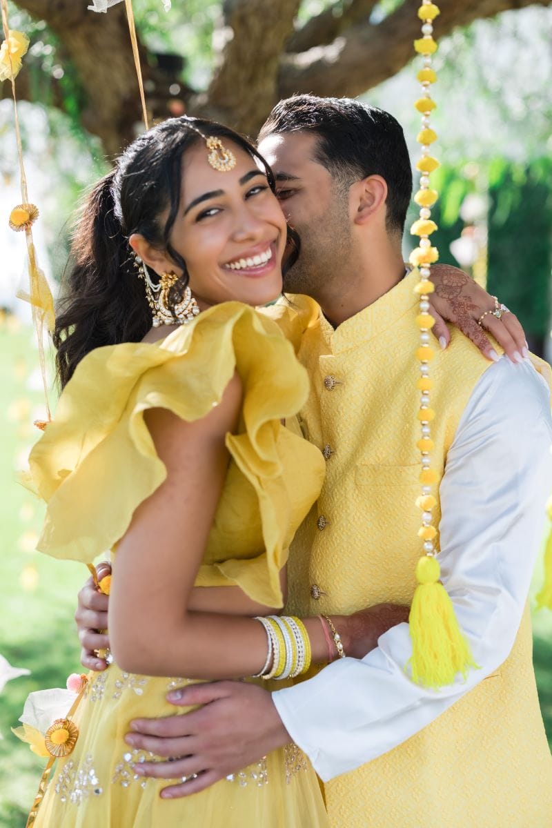 Ptaufiq Indian Destination Wedding Castell de Sant Marcal Barcelona Spain Serena and Manav Haldi 6