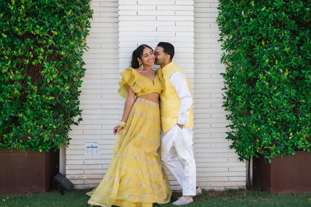 Ptaufiq Indian Destination Wedding Castell de Sant Marcal Barcelona Spain Serena and Manav Haldi 7