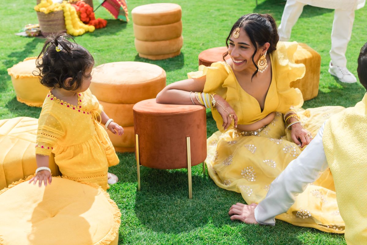 Ptaufiq Indian Destination Wedding Castell de Sant Marcal Barcelona Spain Serena and Manav Haldi 9