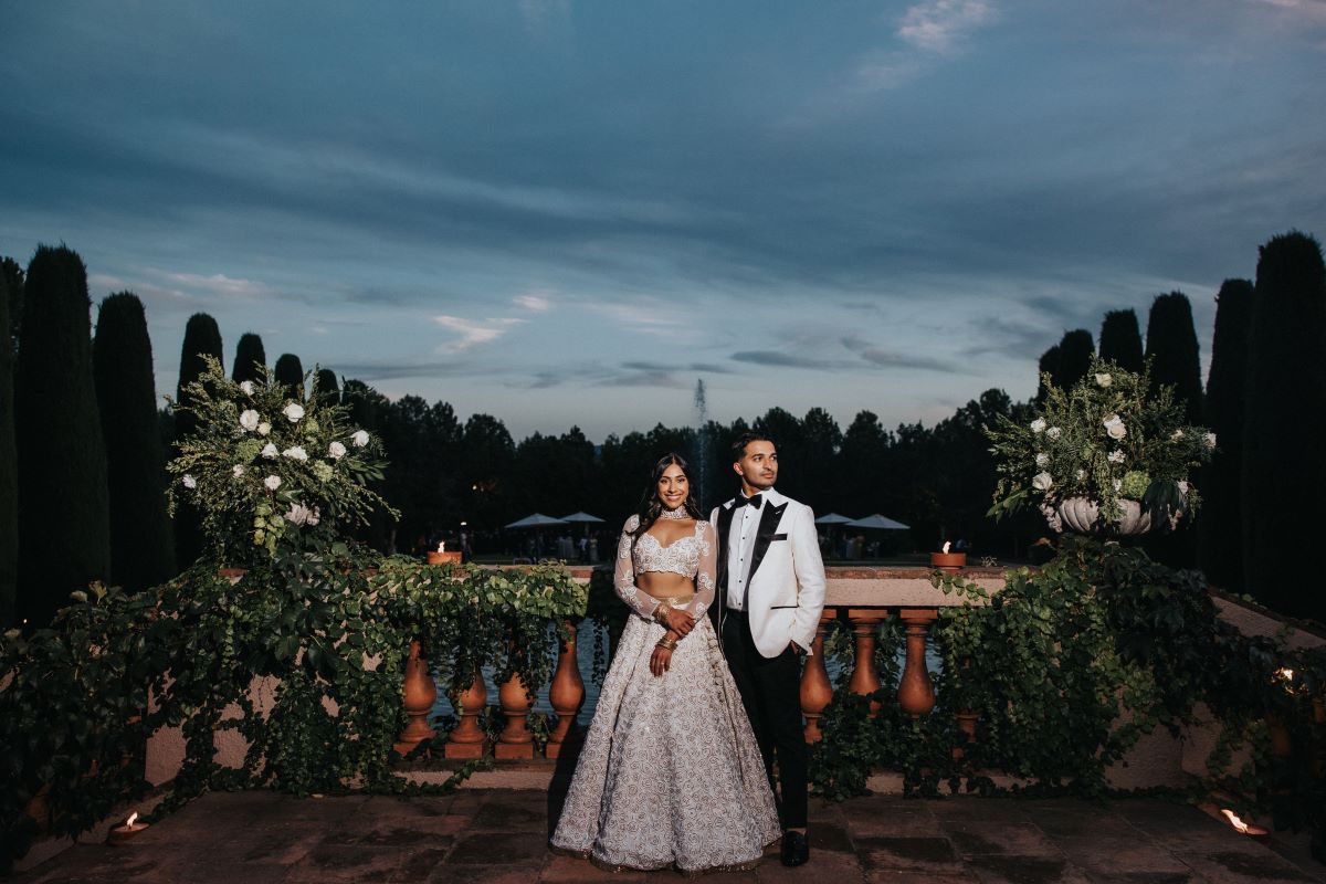Ptaufiq Indian Destination Wedding Castell de Sant Marcal Barcelona Spain Serena and Manav Reception 1
