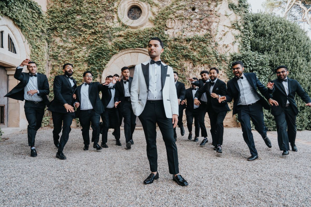 Ptaufiq Indian Destination Wedding Castell de Sant Marcal Barcelona Spain Serena and Manav Reception 10