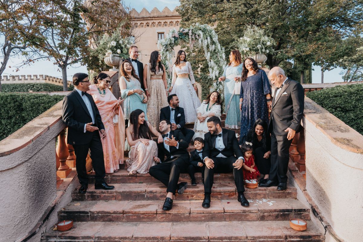 Ptaufiq Indian Destination Wedding Castell de Sant Marcal Barcelona Spain Serena and Manav Reception 11
