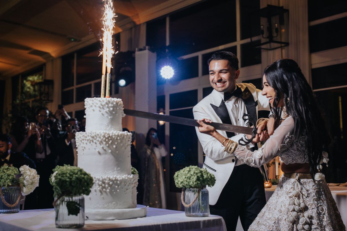 Ptaufiq Indian Destination Wedding Castell de Sant Marcal Barcelona Spain Serena and Manav Reception 14