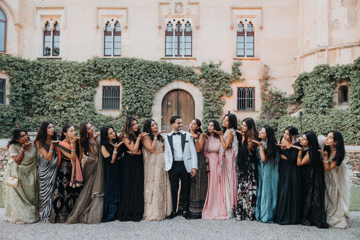 Ptaufiq Indian Destination Wedding Castell de Sant Marcal Barcelona Spain Serena and Manav Reception 3