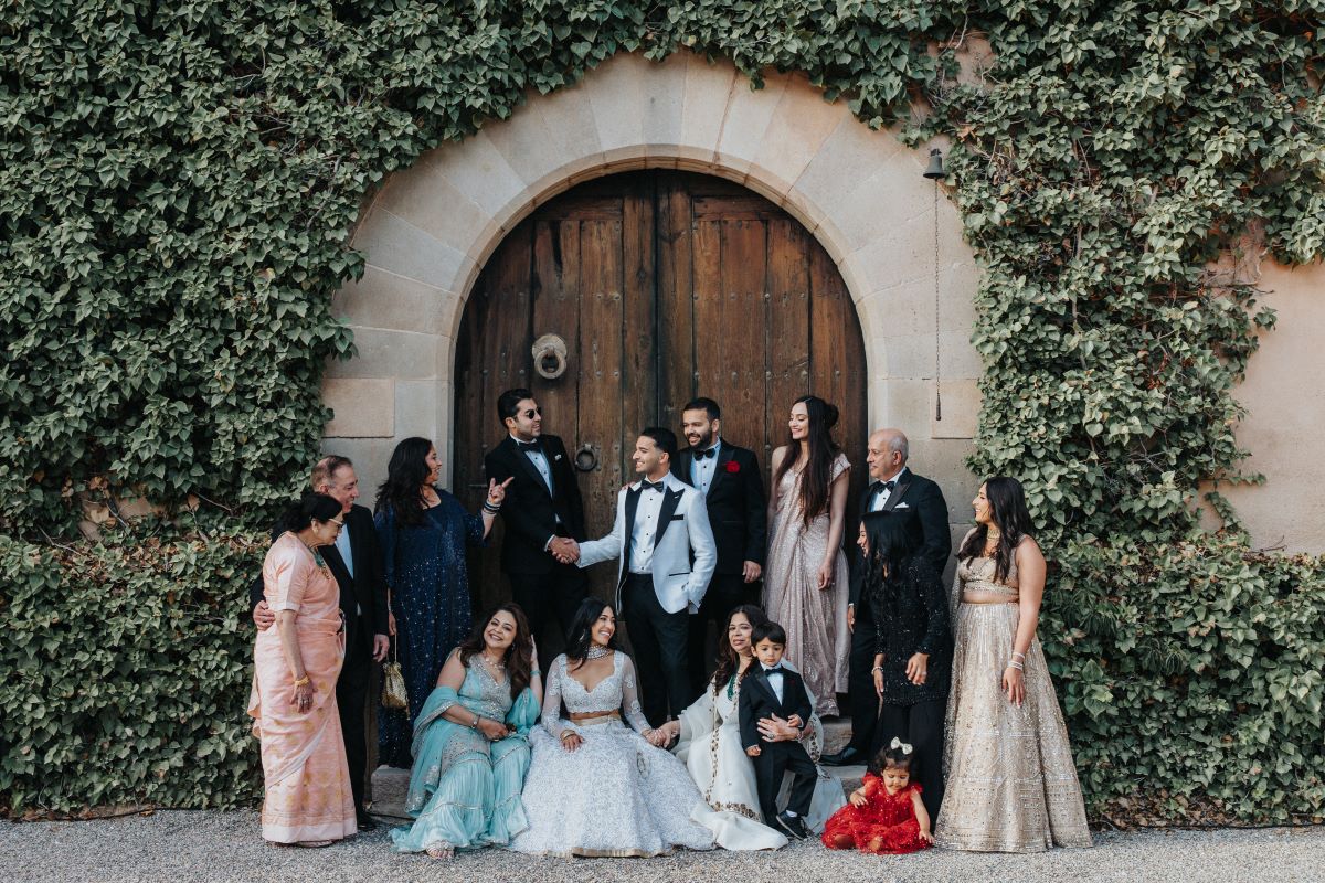 Ptaufiq Indian Destination Wedding Castell de Sant Marcal Barcelona Spain Serena and Manav Reception 6