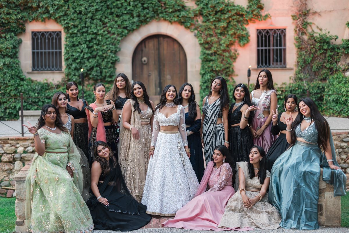 Ptaufiq Indian Destination Wedding Castell de Sant Marcal Barcelona Spain Serena and Manav Reception 7