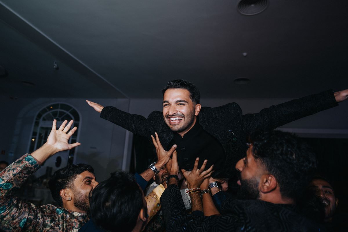 Ptaufiq Indian Destination Wedding Castell de Sant Marcal Barcelona Spain Serena and Manav Sangeet 10