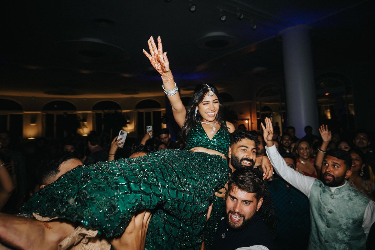 Ptaufiq Indian Destination Wedding Castell de Sant Marcal Barcelona Spain Serena and Manav Sangeet 11