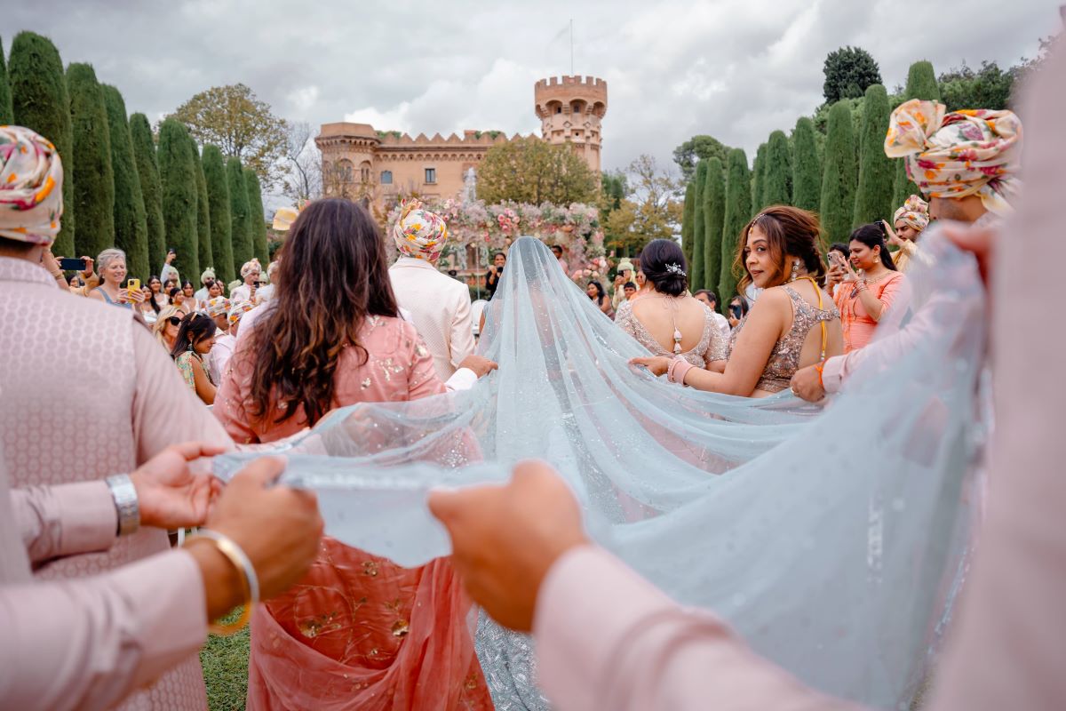 Ptaufiq Indian Destination Wedding Castell de Sant Marcal Barcelona Spain Serena and Manav Wedding Ceremony 2
