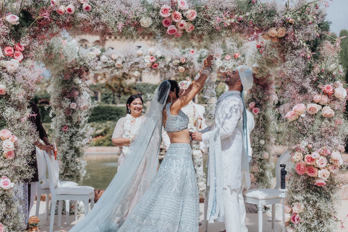 Ptaufiq Indian Destination Wedding Castell de Sant Marcal Barcelona Spain Serena and Manav Wedding Ceremony 7