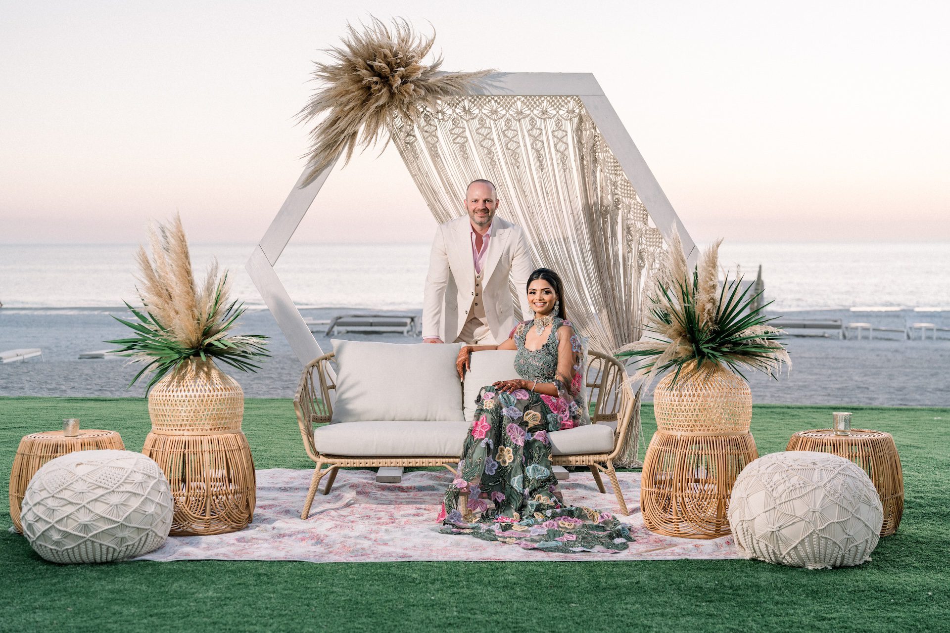 boho outdoor wedding decor couple ptaufiq photography
