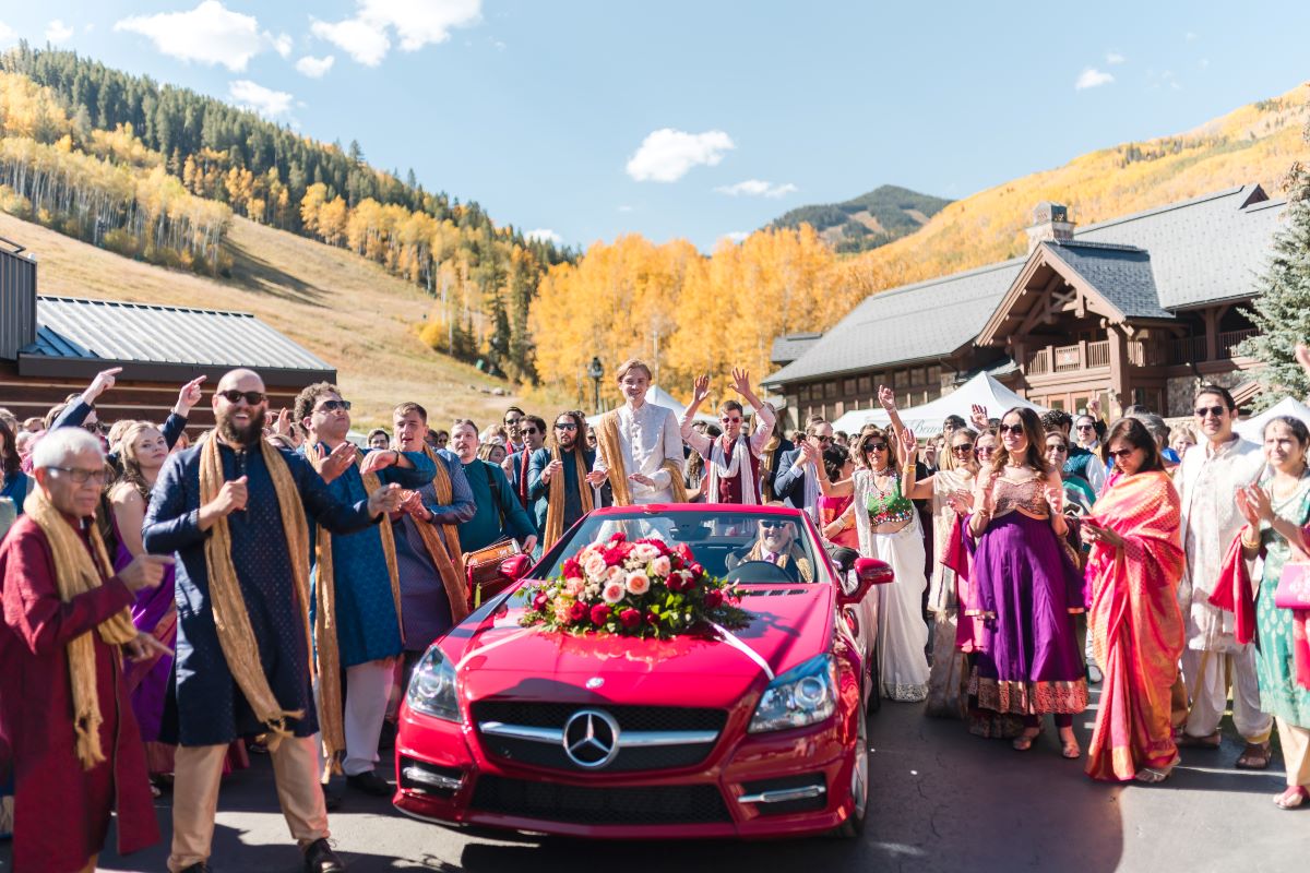 ptaufiq Indian wedding Beaver Creek Colorado Baraat 3 1