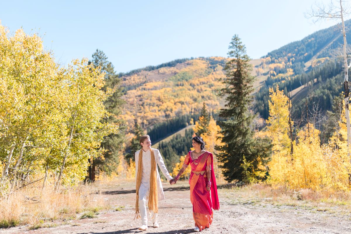 ptaufiq Indian wedding Beaver Creek Colorado First Look 4