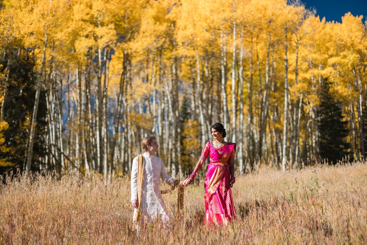 ptaufiq Indian wedding Beaver Creek Colorado First Look 5