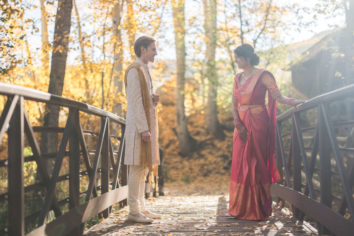 ptaufiq Indian wedding Beaver Creek Colorado First Look 7