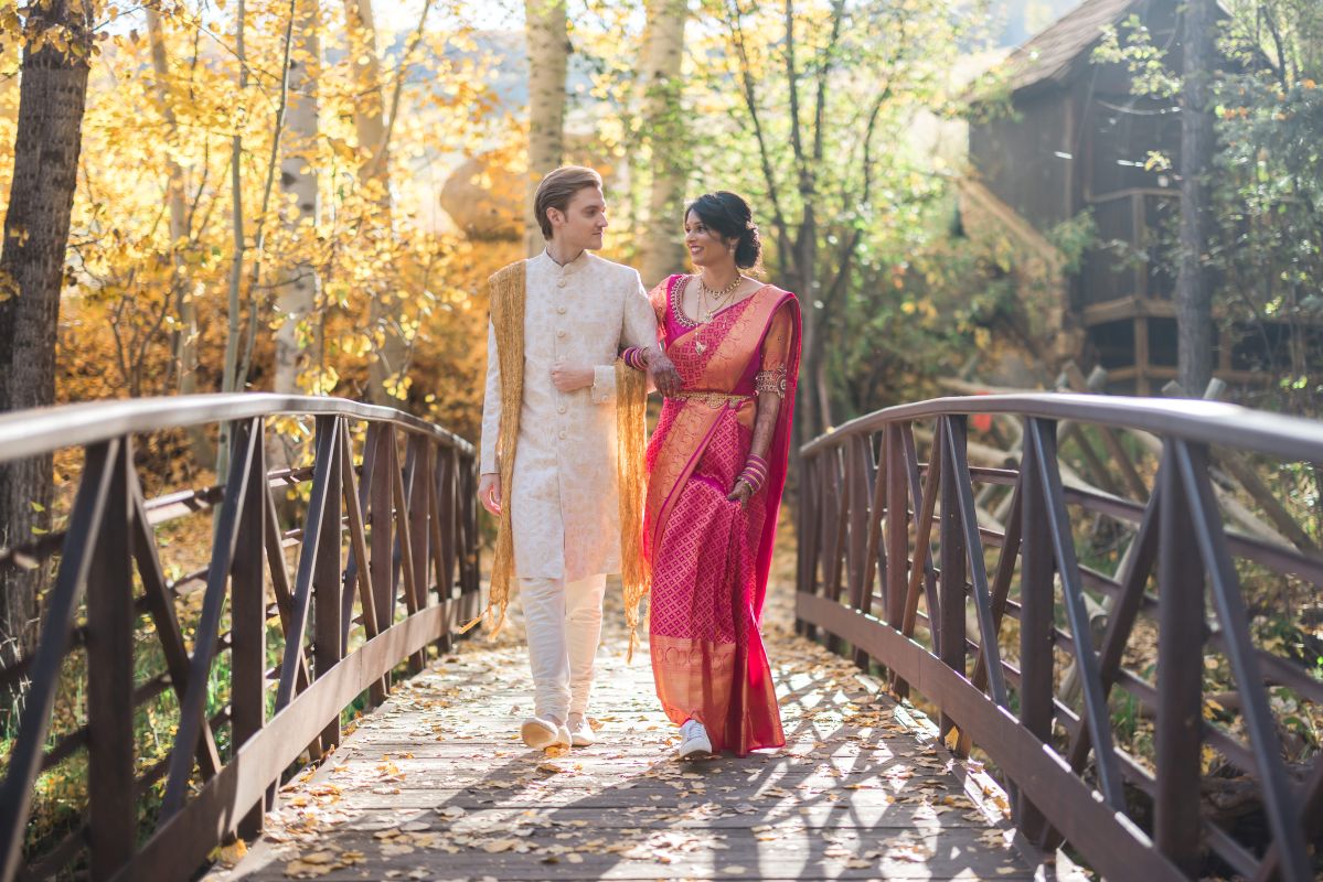 ptaufiq Indian wedding Beaver Creek Colorado First Look 8