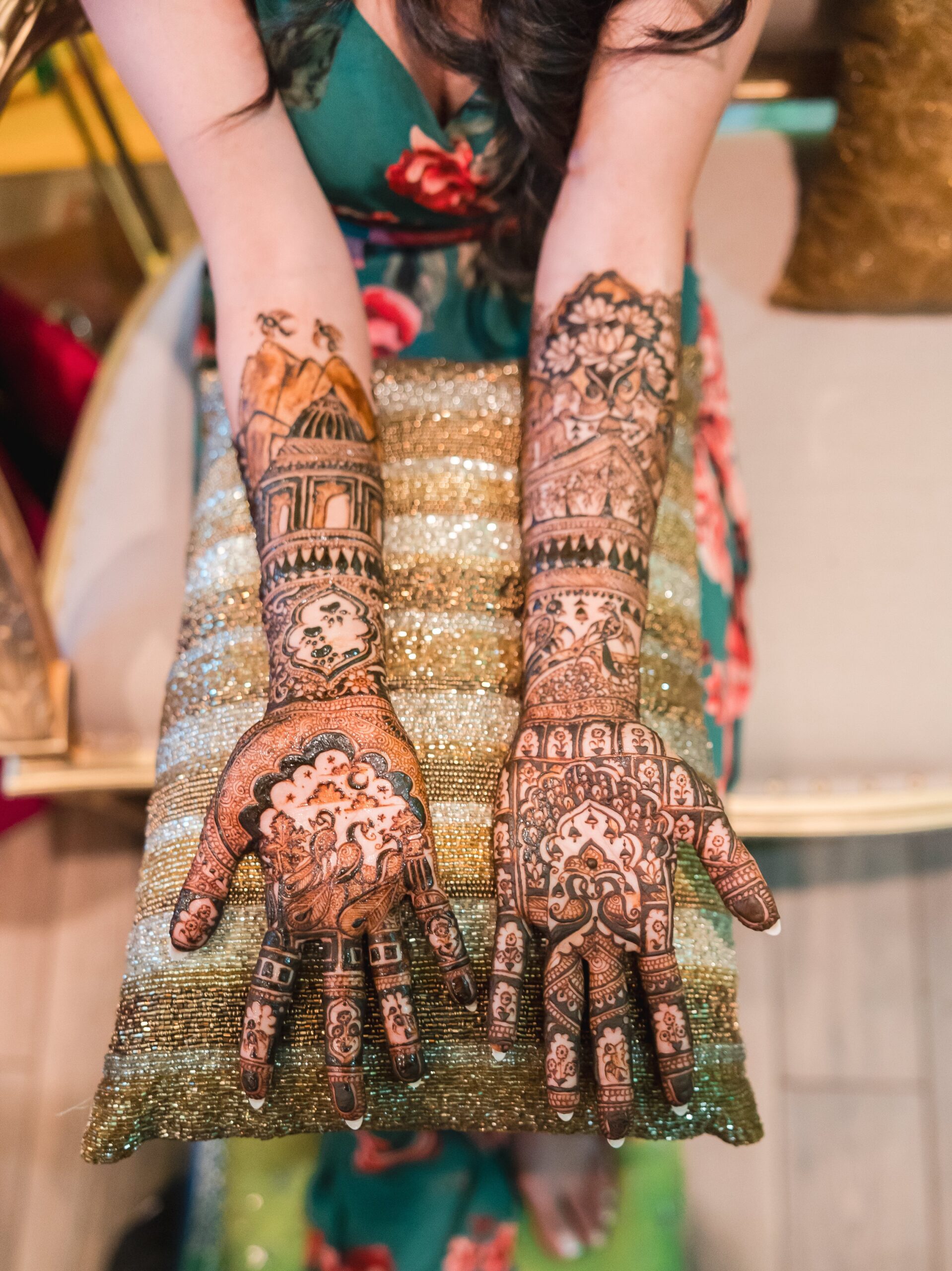 ptaufiq Indian wedding Della Terra Mountain Chateau Colorado Mehendi 6 scaled