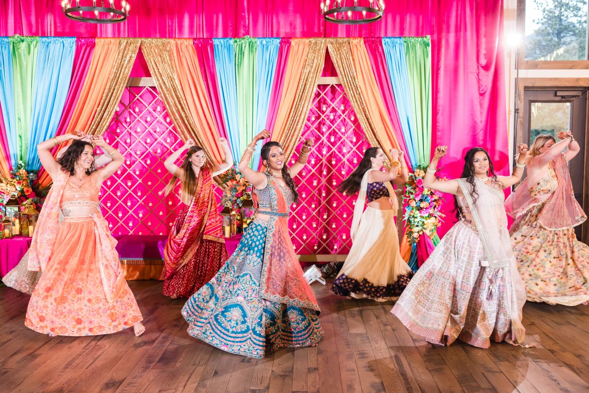 ptaufiq Indian wedding Della Terra Mountain Chateau Colorado Sangeet 1
