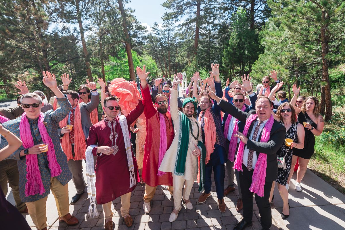 ptaufiq Indian wedding Della Terra Mountain Chateau Colorado baraat 1