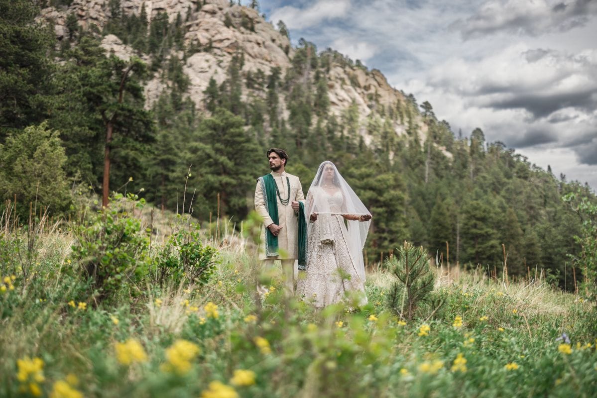 ptaufiq Indian wedding Della Terra Mountain Chateau Colorado first look 4