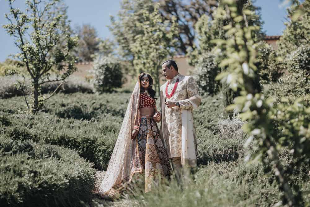 ptaufiq indian wedding Como Castello Del Nero Florence Italy couple portraits
