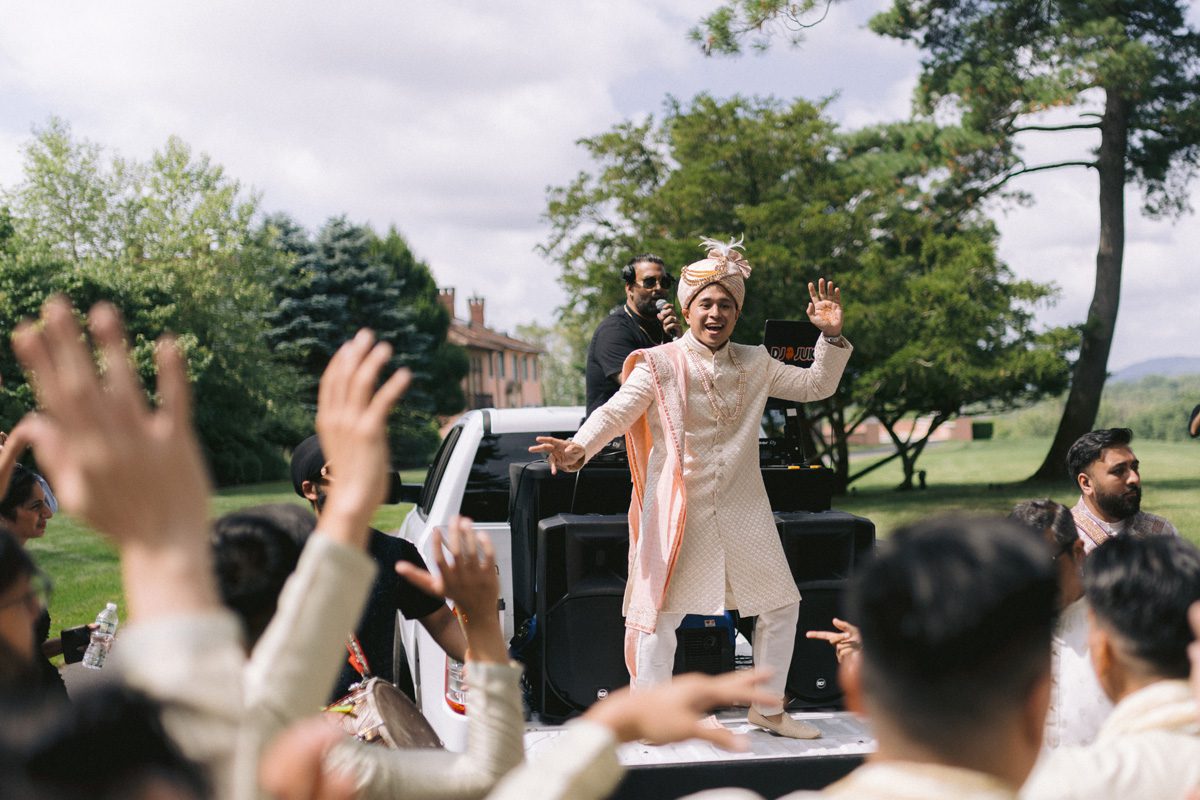 ptaufiq indian wedding Glenmere Mansion New York Baraat 3