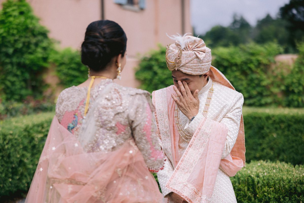 ptaufiq indian wedding Glenmere Mansion New York First Look 3