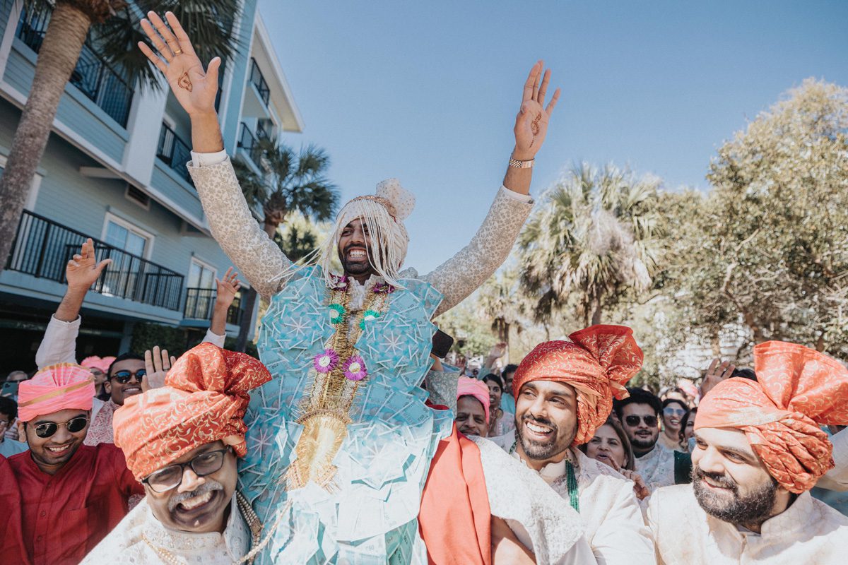 ptaufiq indian wedding Isle of Palms baraat 3