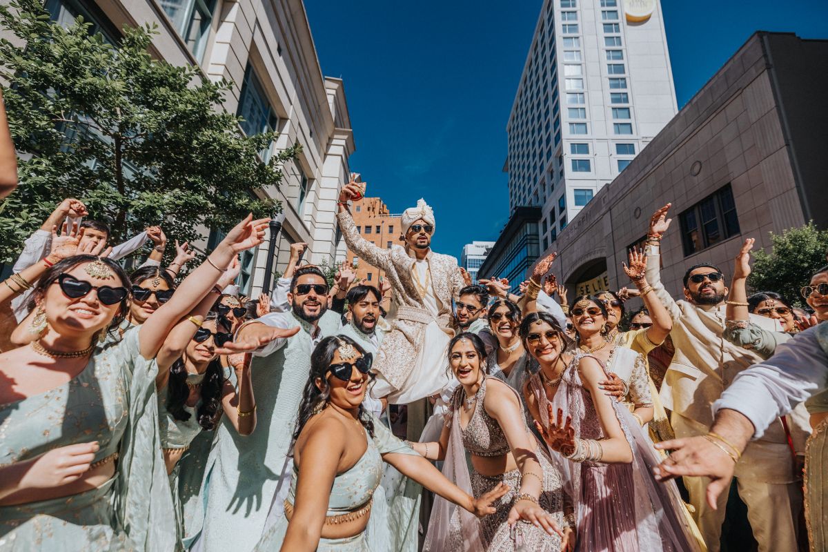 ptaufiq indian wedding Norfolk Waterside Marriot baraat 1
