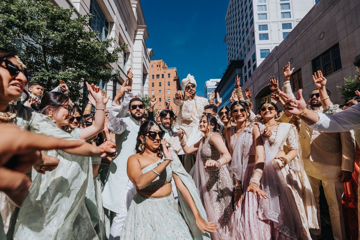 ptaufiq indian wedding Norfolk Waterside Marriot baraat 3