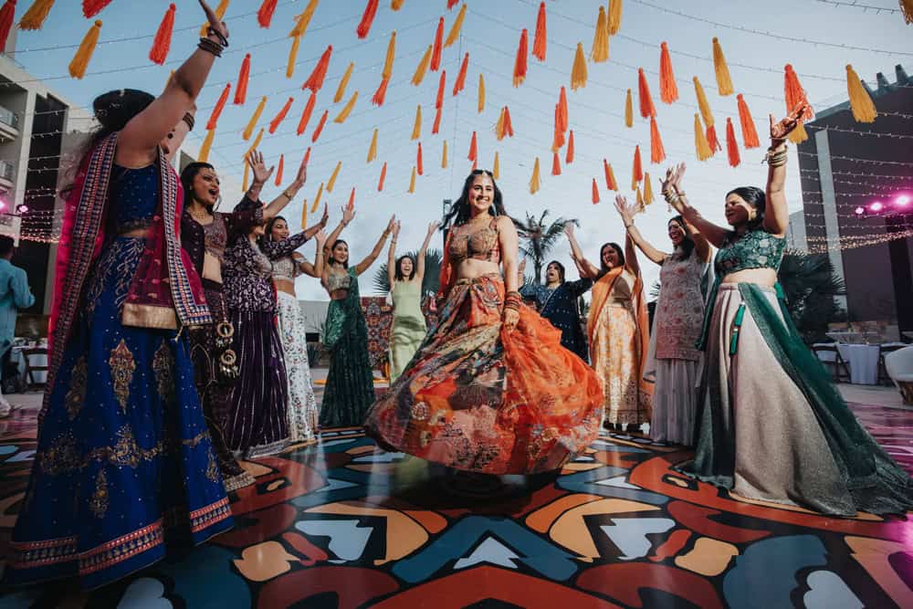 ptaufiq indian wedding cancun mexico sangeet