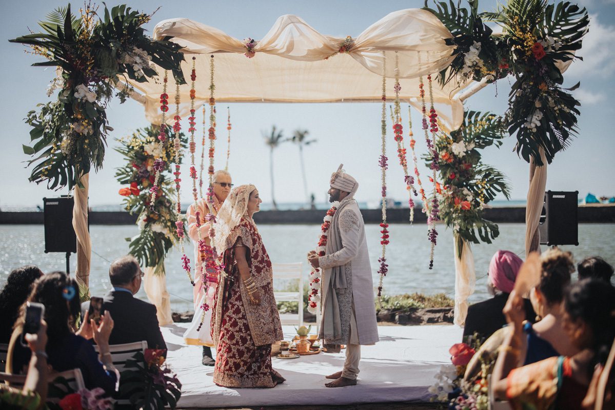 ptaufiq indian wedding destination Waikoloa Beach Hawaii ceremony 2