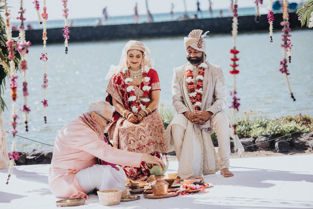 ptaufiq indian wedding destination Waikoloa Beach Hawaii ceremony 9