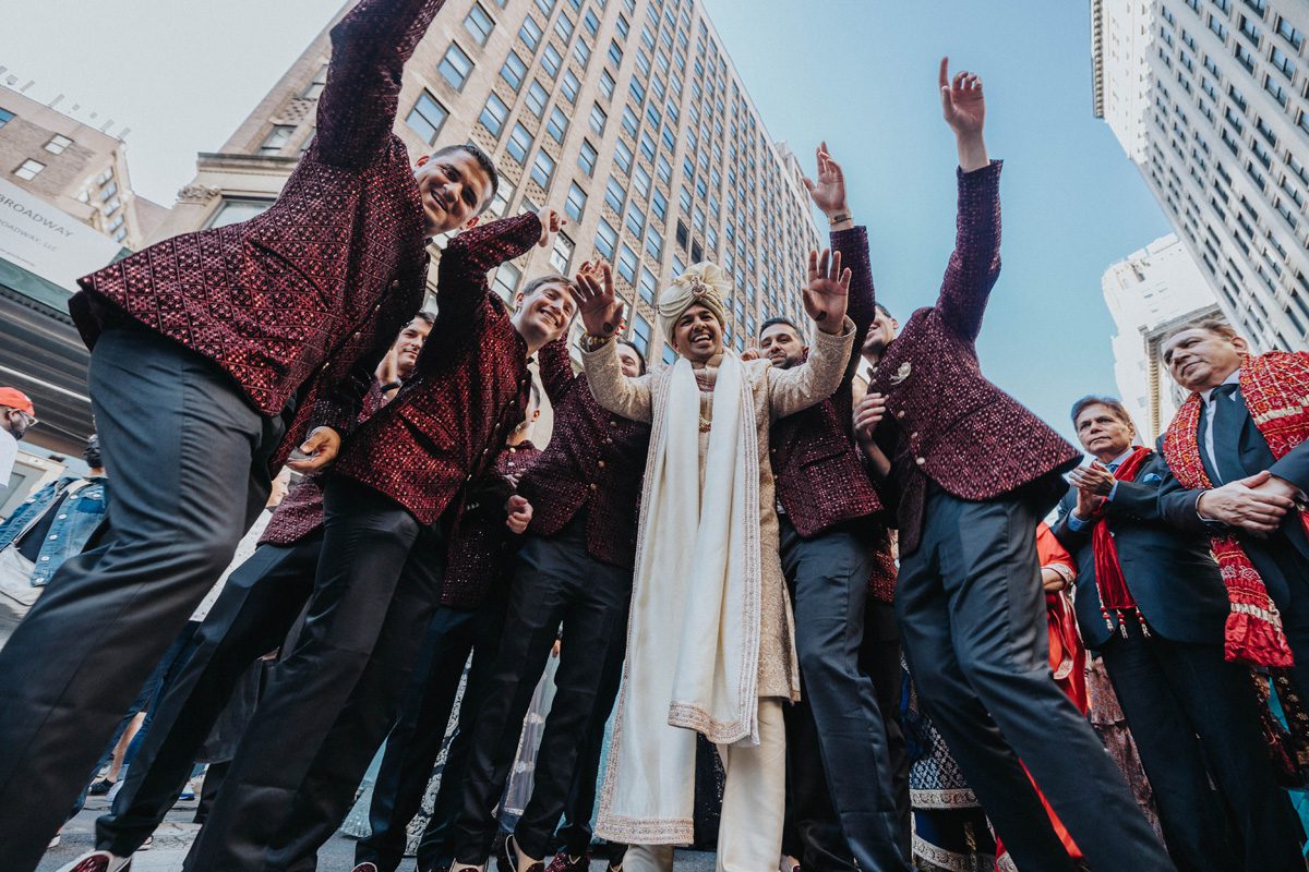 ptaufiq indian wedding gotham hall new york baraat 4