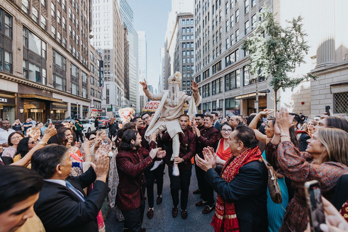 ptaufiq indian wedding gotham hall new york baraat 7