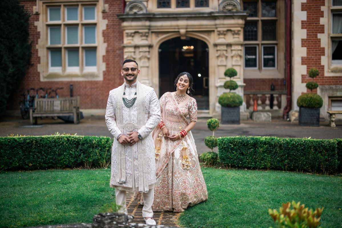 ptaufiq indian wedding pendley manor hotel london first look 3