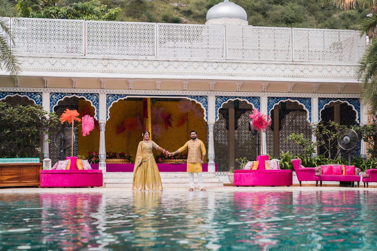 ptaufiq indian wedding the Leela Palace Jaipur Rajasthan india haldi 9