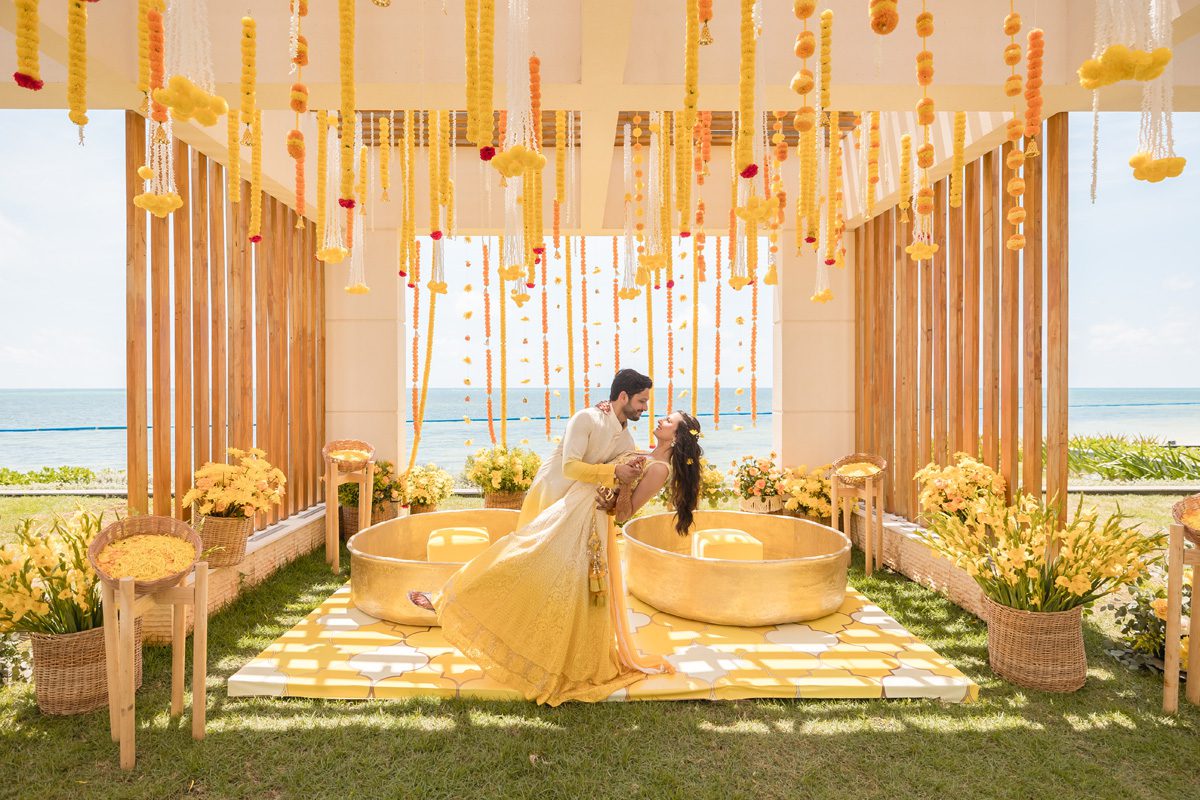 ptaufiq indian wedding waldorf astoria cancu mexico haldi 1