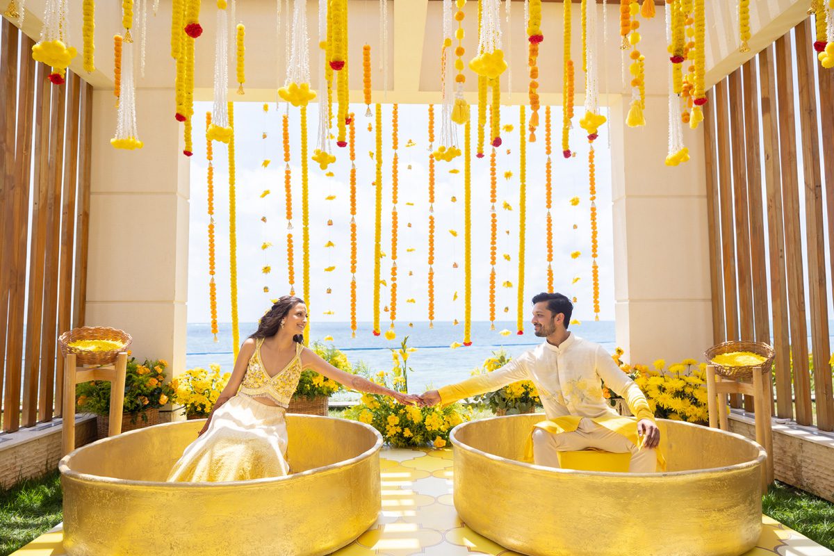 ptaufiq indian wedding waldorf astoria cancu mexico haldi 9